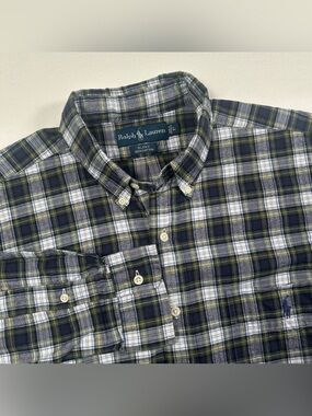 Ralph Lauren Blake Button Down Shirt Plaid 100% Cotton Classiccore Size Large